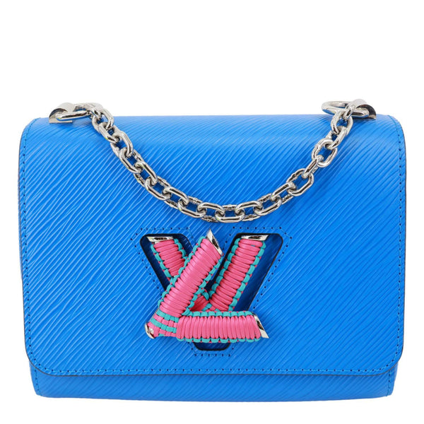 LOUIS VUITTON Twist PM Braided Handle Epi Leather Shoulder Bag Blue