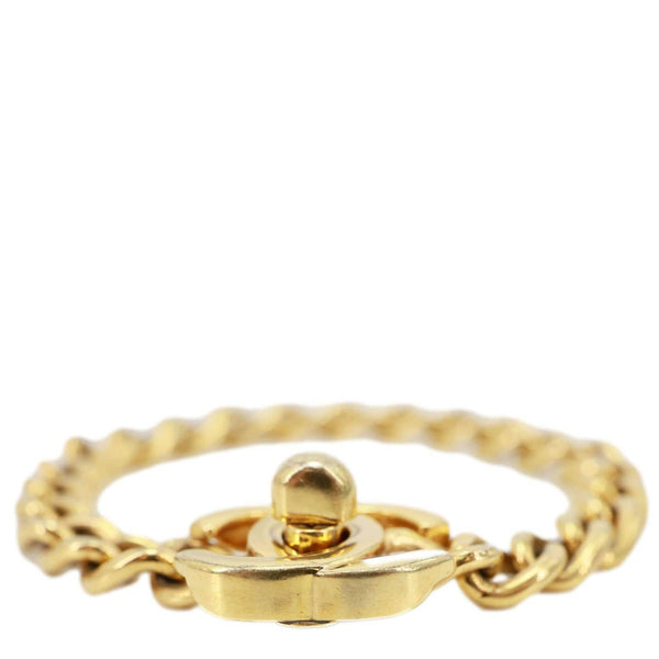 CHANEL 1996 CC Turn Lock Metal Chain Bracelet Gold