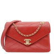 Chanel Chevron Lambskin Coco Envelope Flap Crossbody Bag Red