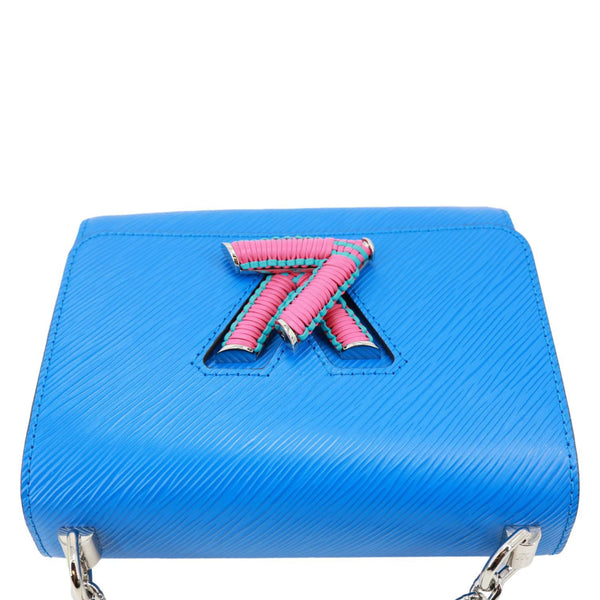 LOUIS VUITTON Twist PM Braided Handle Epi Leather Shoulder Bag Blue