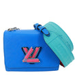 LOUIS VUITTON Twist PM Braided Handle Epi Leather Shoulder Bag Blue