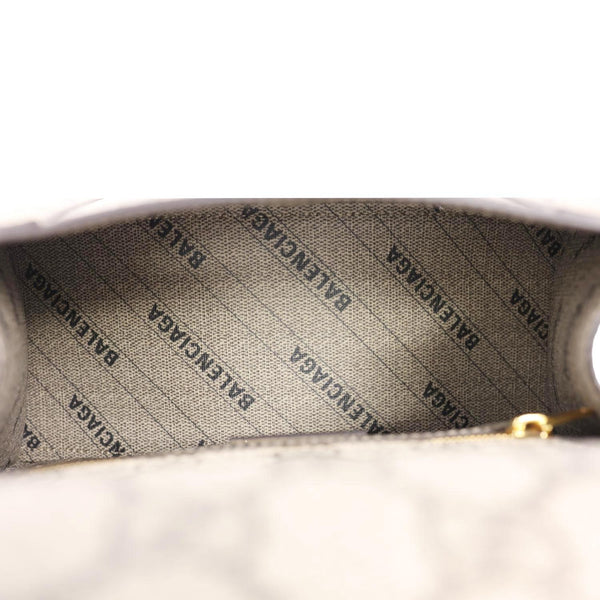 BALENCIAGA X GUCCI Hourglass Small GG Supreme Monogram Top Handle Shoulder Bag Beige 681697
