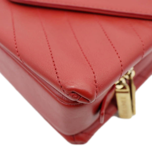 Chanel Chevron Lambskin Coco Envelope Flap Crossbody Bag Red