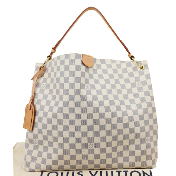 LOUIS VUITTON Graceful MM Damier Azur Hobo Bag Rose Ballerine