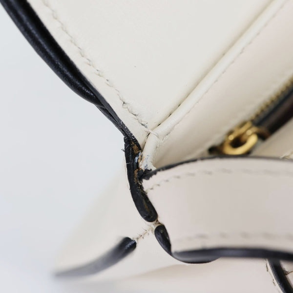 GUCCI Arli Small Smooth Leather Shoulder Bag White 550129