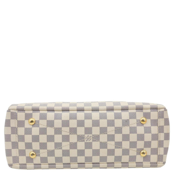 LOUIS VUITTON Lymington Damier Azur Canvas Hobo Shoulder Bag Rose Ballerine