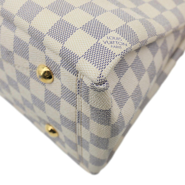 LOUIS VUITTON Lymington Damier Azur Canvas Hobo Shoulder Bag Rose Ballerine