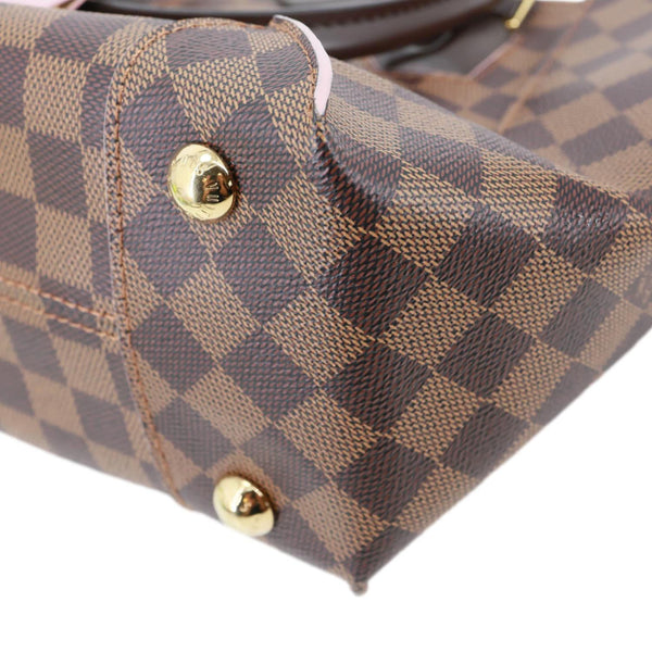 LOUIS VUITTON Caissa PM Damier Ebene Tote Bag Rose Ballerine