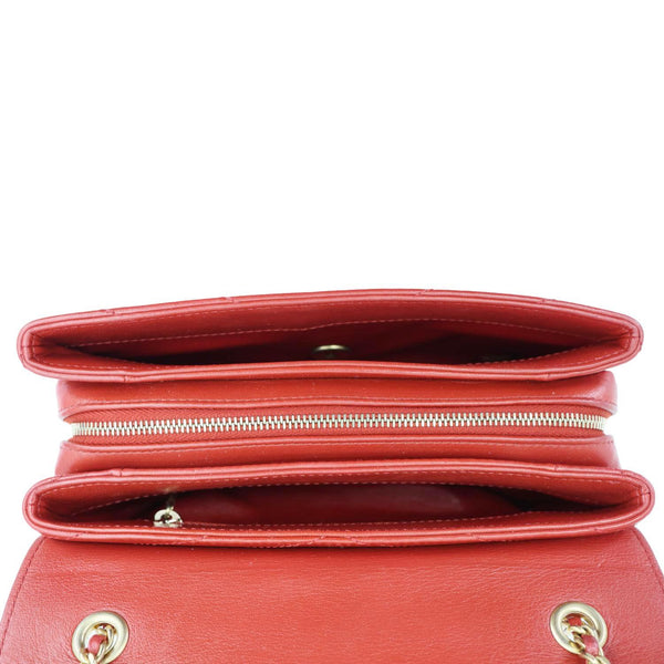 Chanel Chevron Lambskin Coco Envelope Flap Crossbody Bag Red