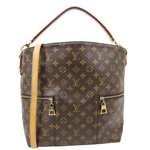LOUIS VUITTON Melie Monogram Canvas Hobo Bag Brown