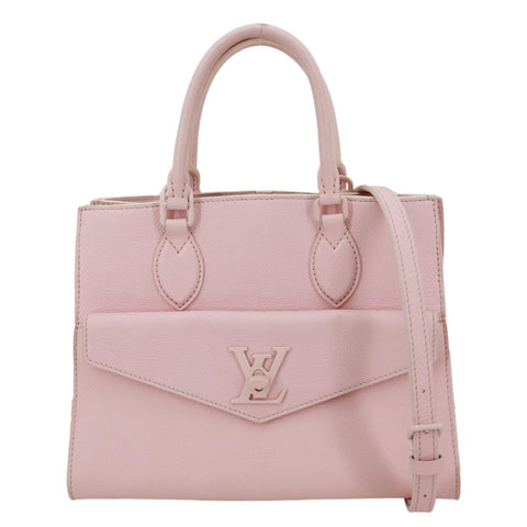 LOUIS VUITTON Lockme Tote PM Monochrome Soft Calfskin Leather Tote Bag Pink