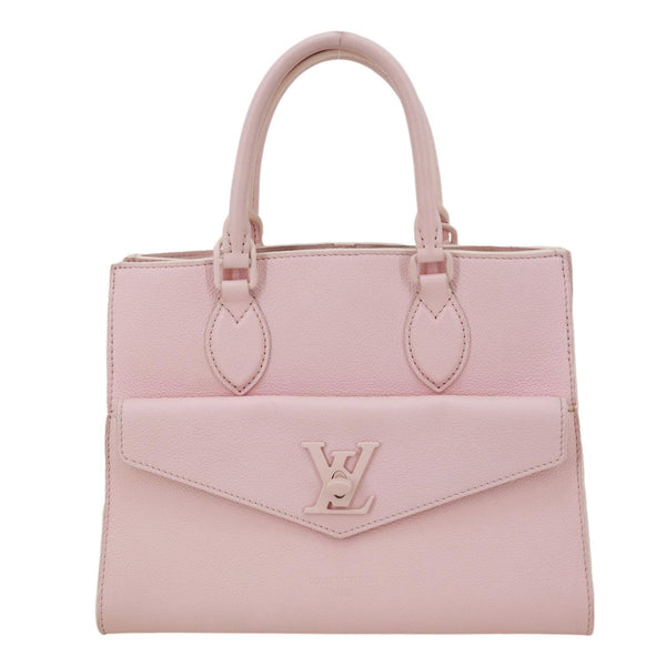 LOUIS VUITTON Lockme Tote PM Monochrome Soft Calfskin Leather Tote Bag Pink