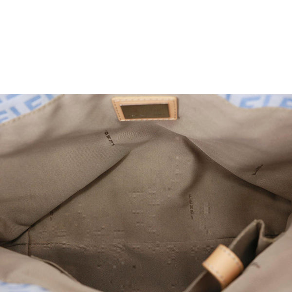 FENDI Zucchino Monogram Canvas Roll Tote Bag Blue
