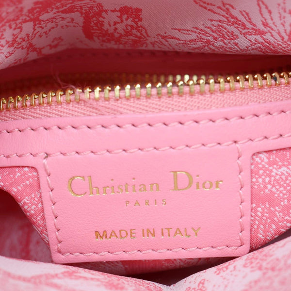 CHRISTIAN DIOR Lady Dior Wicker Oblique Shoulder Bag Fluorescent Pink