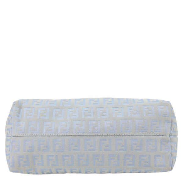 FENDI Zucchino Monogram Canvas Roll Tote Bag Blue