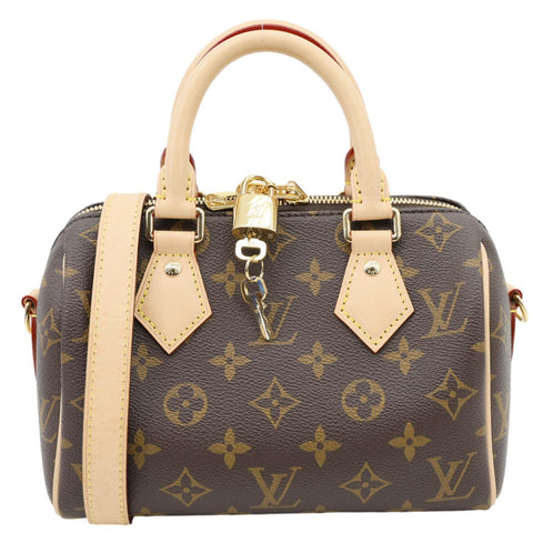 Louis Vuitton Speedy 20 Monogram Canvas Crossbody Bag Brown