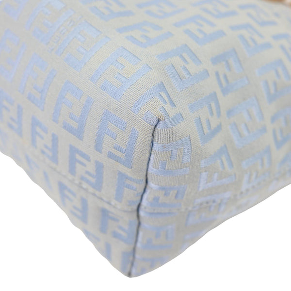 FENDI Zucchino Monogram Canvas Roll Tote Bag Blue