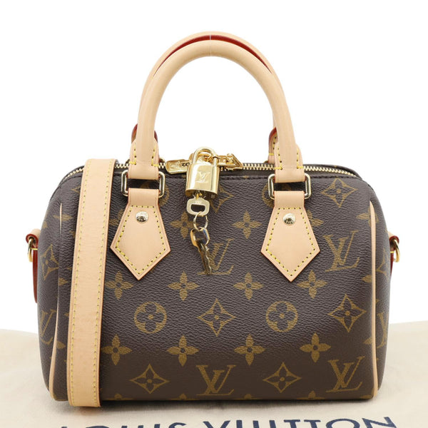 Louis Vuitton Speedy 20 Monogram Canvas Crossbody Bag Brown