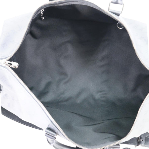 LOUIS VUITTON Keepall 50 Bandouliere Monogram Eclipse Travel Bag Black
