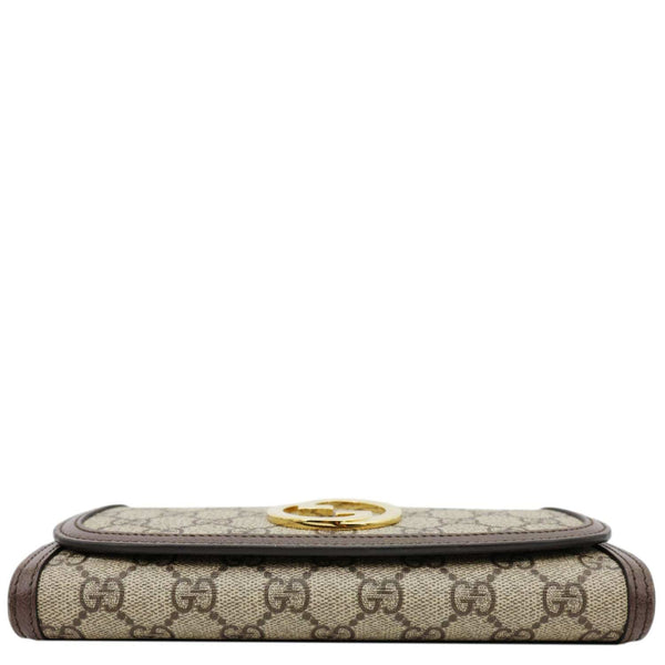 GUCCI Blondie Continental Dollar GG Supreme Canvas Chain Wallet Beige 725215