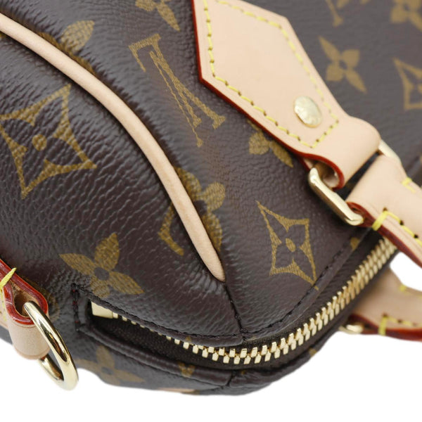 Louis Vuitton Speedy 20 Monogram Canvas Crossbody Bag Brown