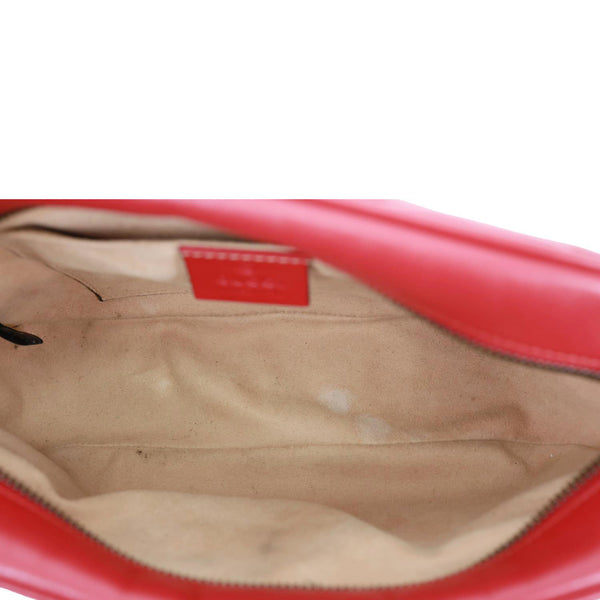GUCCI GG Marmont Small Calfskin Matelasse Leather Crossbody Bag Red 447632