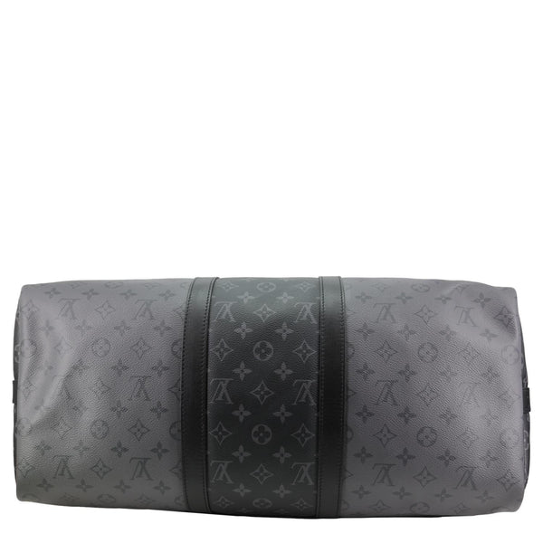 LOUIS VUITTON Keepall 50 Bandouliere Monogram Eclipse Travel Bag Black