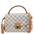 LOUIS VUITTON Croisette Damier Azur Satchel Crossbody Bag Rose Ballerine