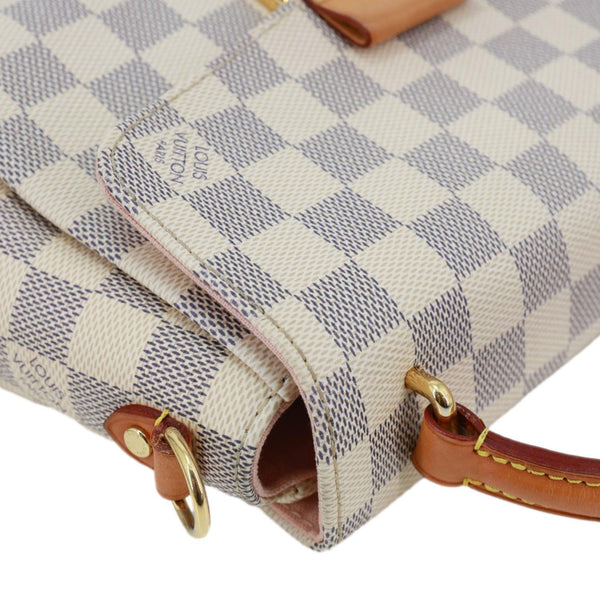 LOUIS VUITTON Croisette Damier Azur Satchel Crossbody Bag Rose Ballerine