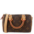 LOUIS VUITTON Nano Speedy Bandouliere Monogram Canvas Crossbody Bag Brown