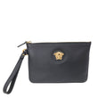 VERSACE La Medusa Grained Calfskin Pouch Black