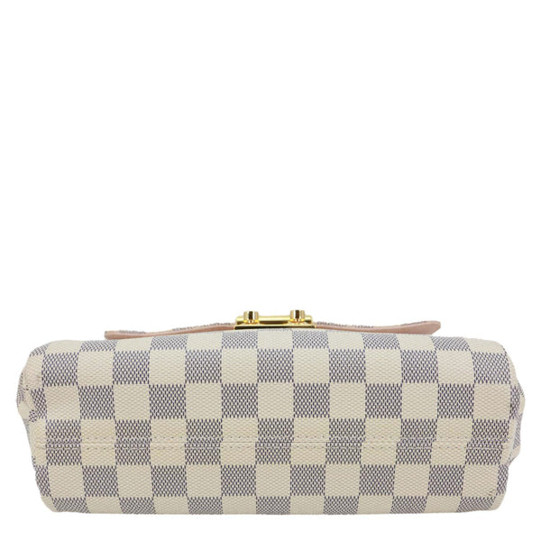 LOUIS VUITTON Croisette Damier Azur Satchel Crossbody Bag Rose Ballerine
