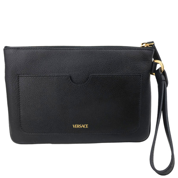 VERSACE La Medusa Grained Calfskin Pouch Black