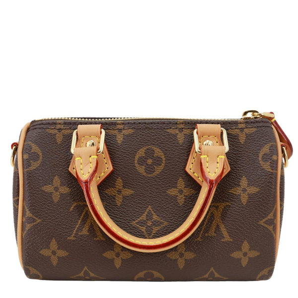 LOUIS VUITTON Nano Speedy Bandouliere Monogram Canvas Crossbody Bag Brown
