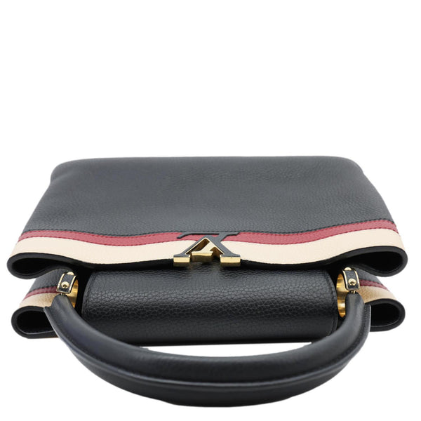 LOUIS VUITTON Capucines MM Taurillon Leather Satchel Bag Black