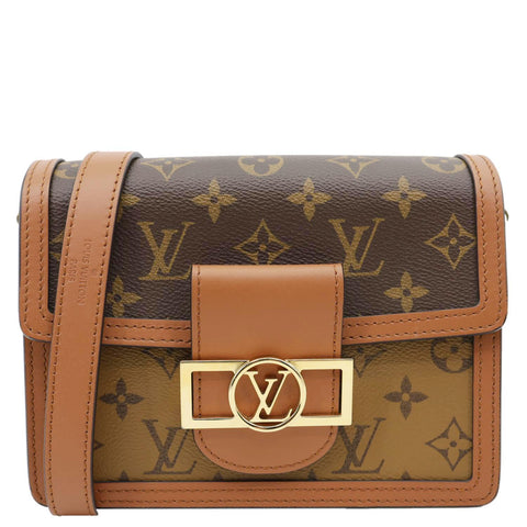 LOUIS VUITTON Dauphine Mini Monogram Reverse Canvas Shoulder Bag Brown