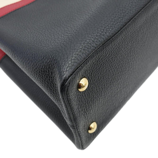 LOUIS VUITTON Capucines MM Taurillon Leather Satchel Bag Black