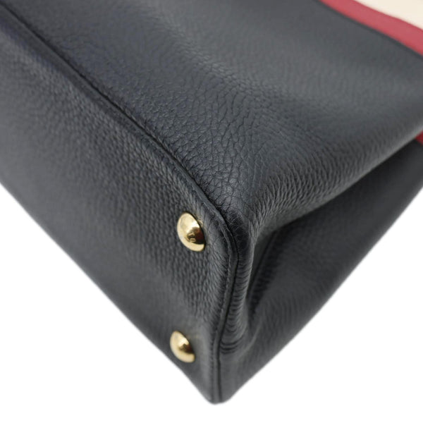 LOUIS VUITTON Capucines MM Taurillon Leather Satchel Bag Black