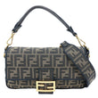 FENDI 1974 Medium Zucca FF Canvas Baguette Shoulder Bag Tobacco