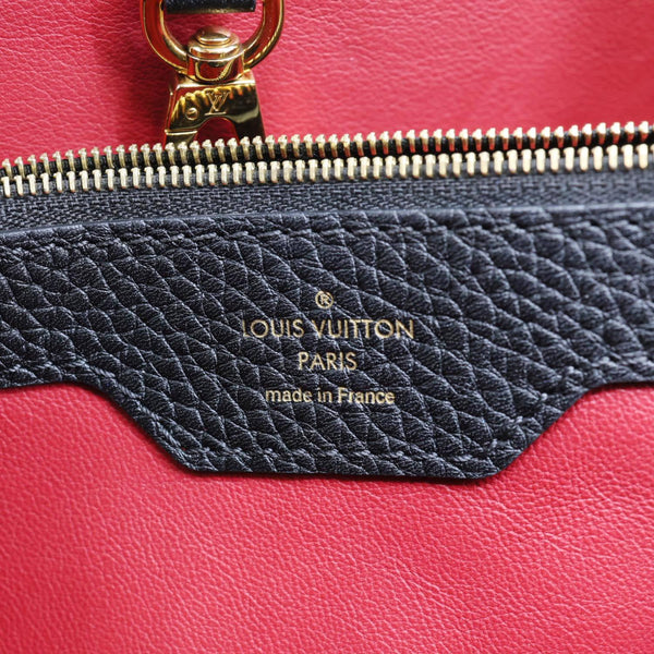 LOUIS VUITTON Capucines MM Taurillon Leather Satchel Bag Black