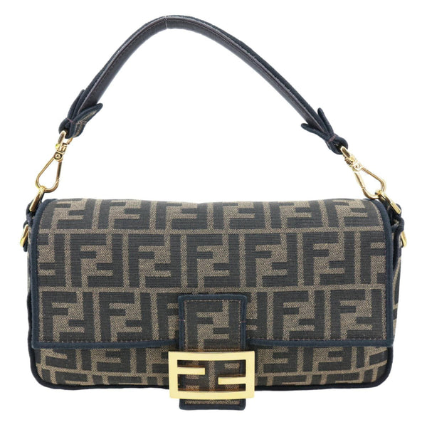FENDI 1974 Medium Zucca FF Canvas Baguette Shoulder Bag Tobacco