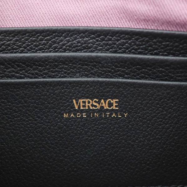 VERSACE La Medusa Grained Calfskin Pouch Black