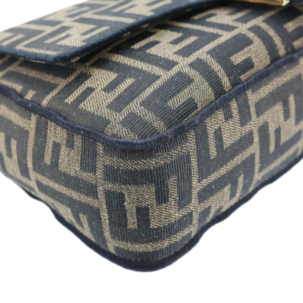 FENDI 1974 Medium Zucca FF Canvas Baguette Shoulder Bag Tobacco