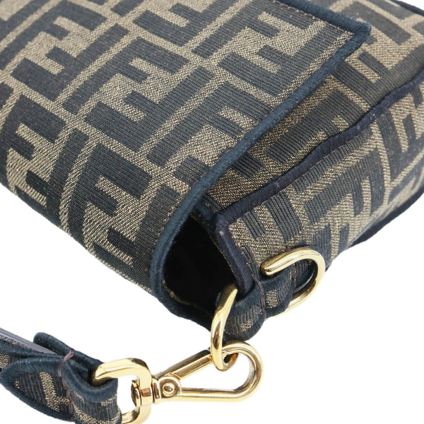 FENDI 1974 Medium Zucca FF Canvas Baguette Shoulder Bag Tobacco
