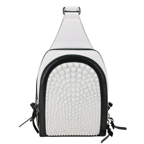 CHRISTIAN LOUBOUTIN Loubifunk Leather Crossbody Bag White