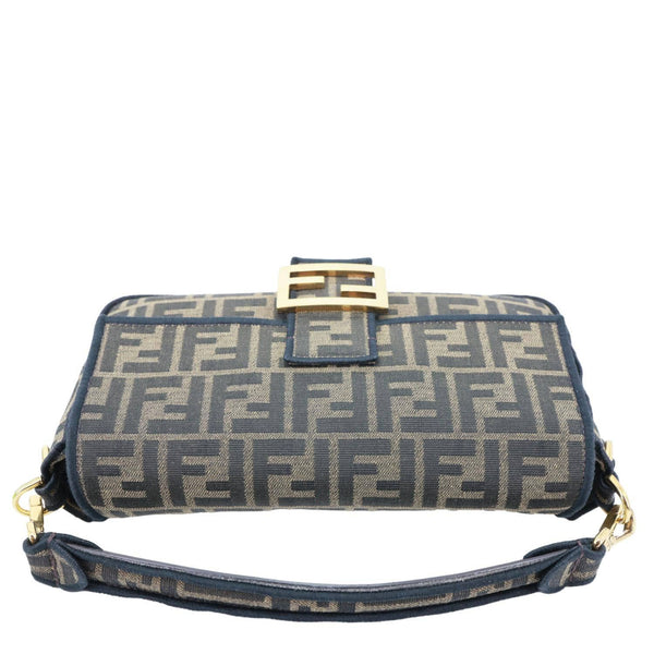 FENDI 1974 Medium Zucca FF Canvas Baguette Shoulder Bag Tobacco
