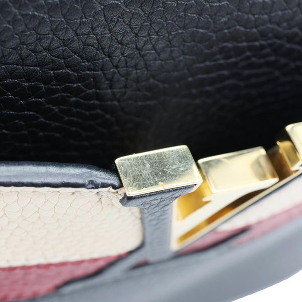 LOUIS VUITTON Capucines MM Taurillon Leather Satchel Bag Black