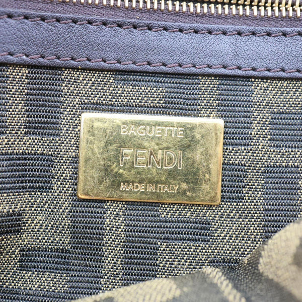 FENDI 1974 Medium Zucca FF Canvas Baguette Shoulder Bag Tobacco