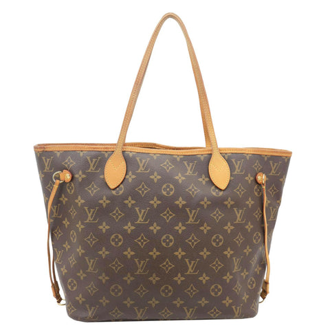 LOUIS VUITTON Neverfull MM Monogram Canvas Shoulder Bag Brown