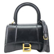 Balenciaga Hourglass Small Top Handle Leather Crossbody Bag Black